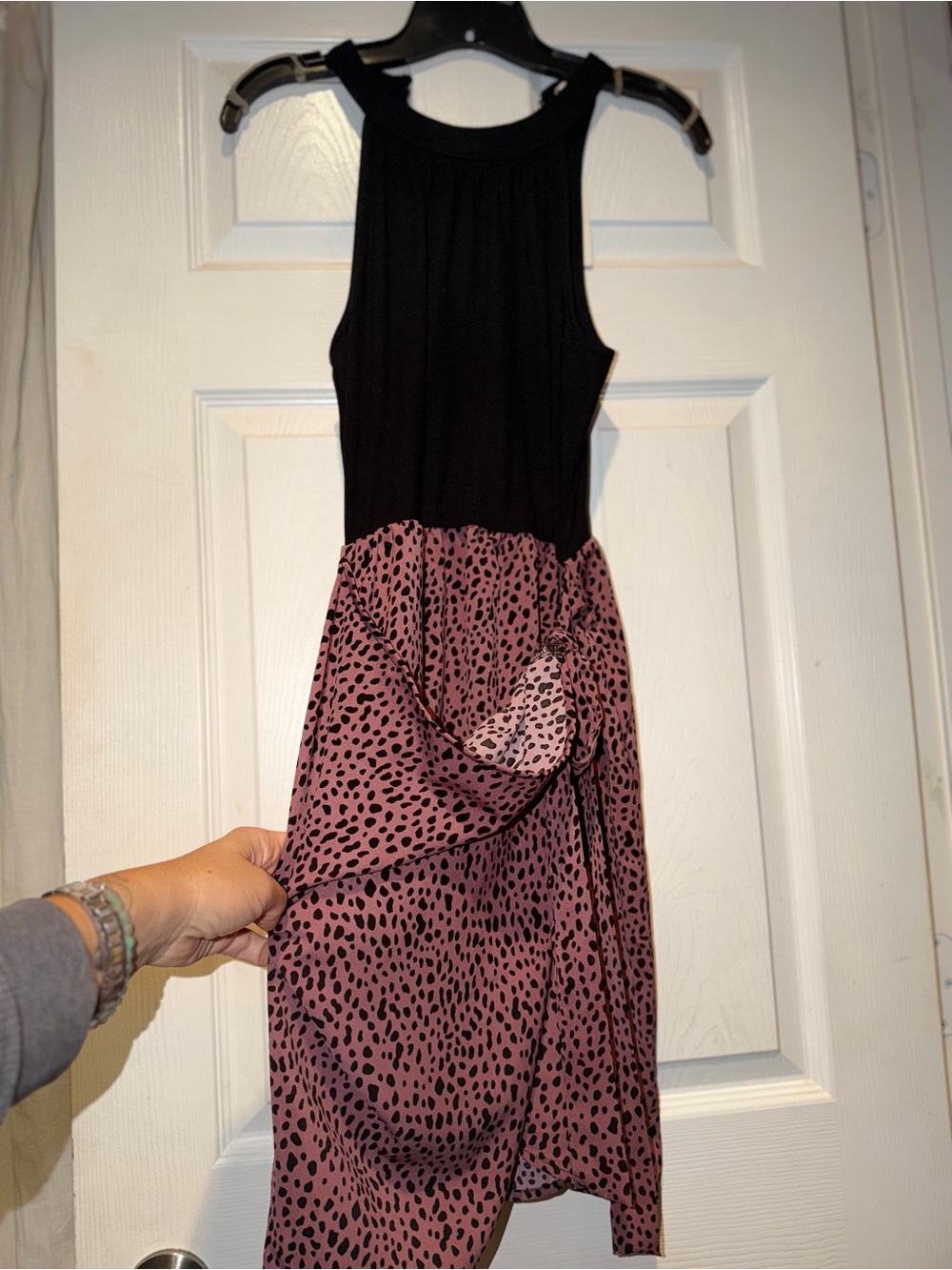 Cupshe Black & Dusty Rose Animal-Print Mini Dress